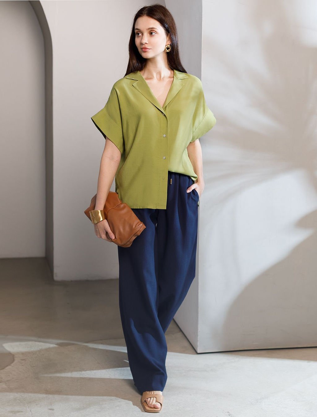 Блузка с коротким рукавом из вискозы с лиоцеллом - Vilatte фото 5