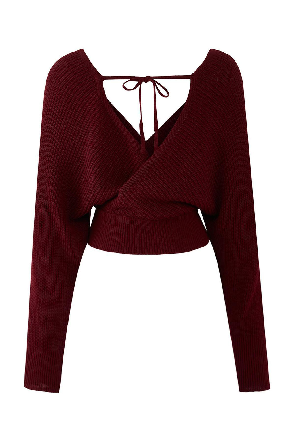 Bordo Kruvaze Triko Kazak TWOAW21KZ1277 - Trendyolmilla фото 8