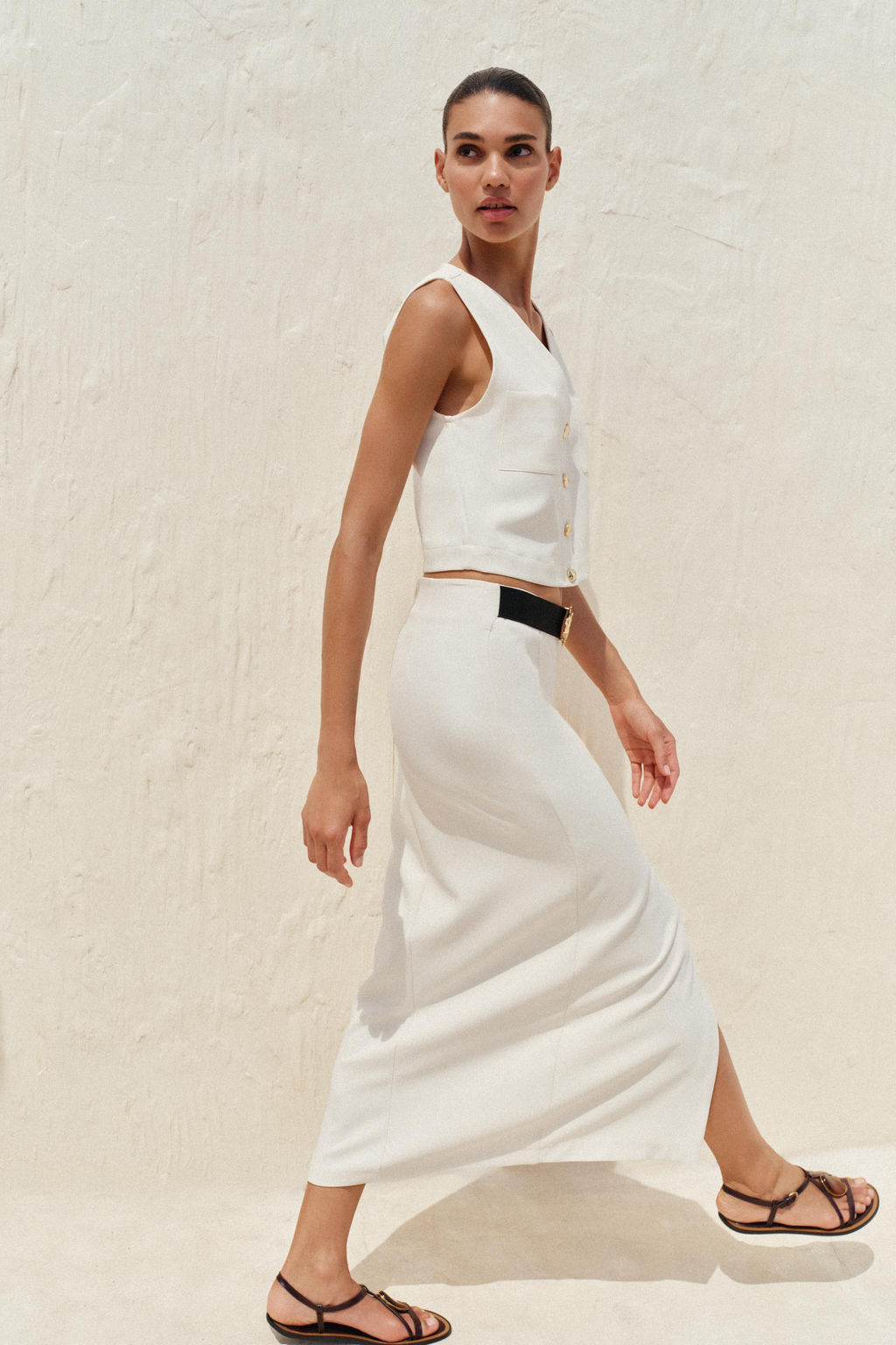 CREPE MIDI SKIRT WITH BELT - Zara фото 12