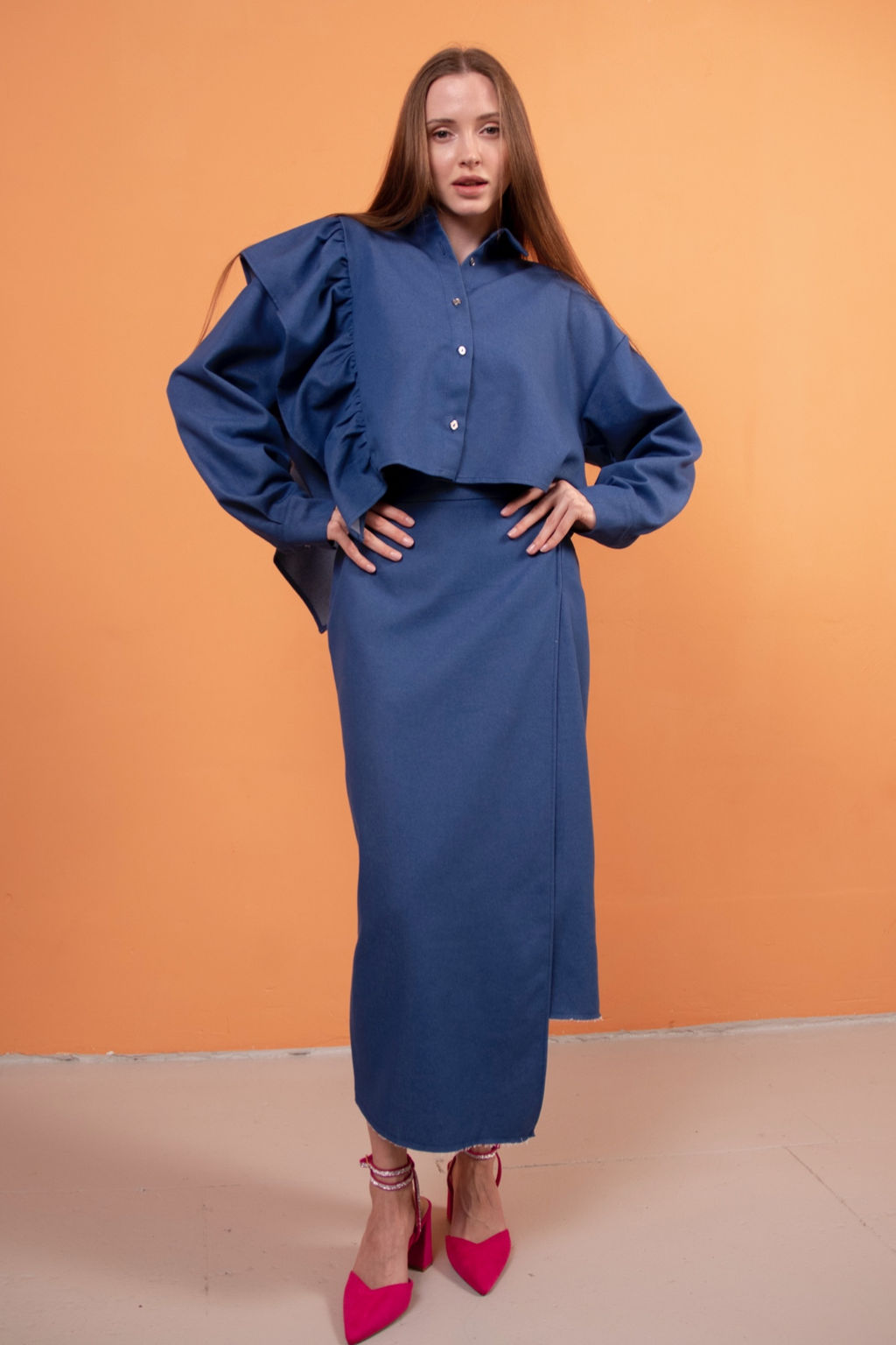 Юбка джинс DENIM037/03/Синий