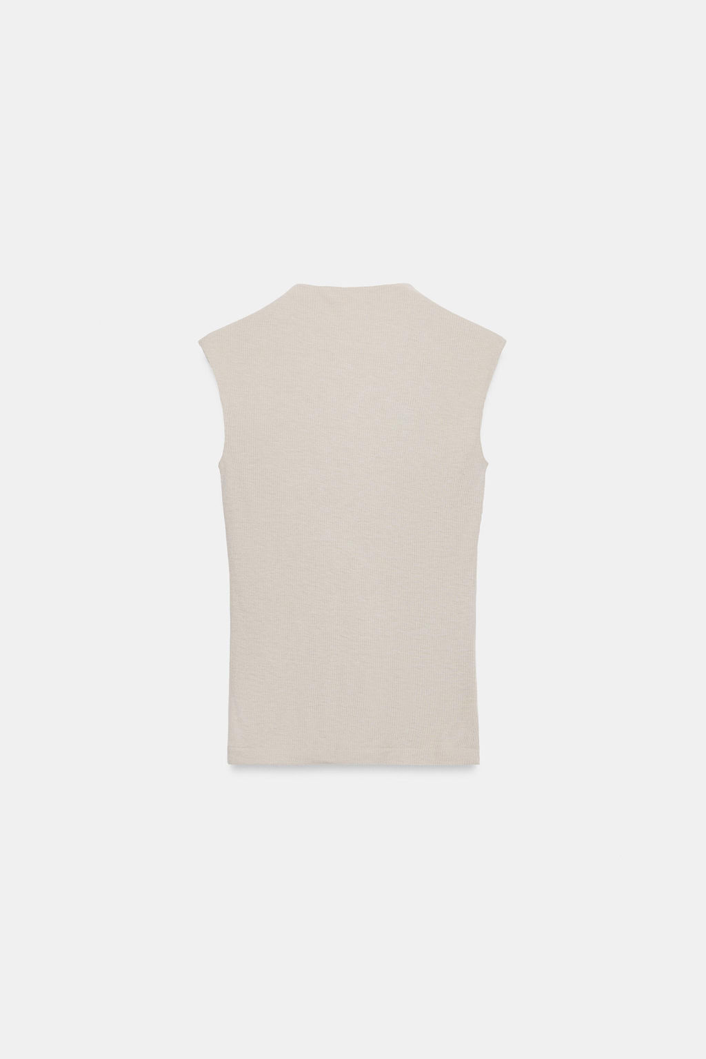 CAMISETA RIB ESCOTE PICO / Beige - Zara фото 6