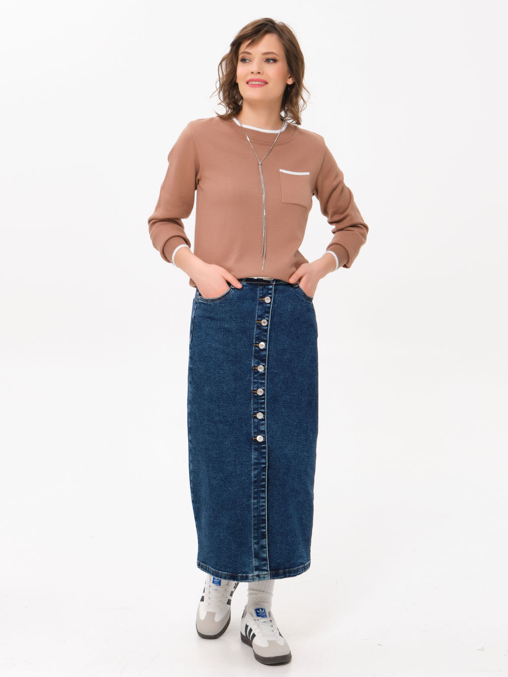 Джемпер вязаный с карманом - Stilla фото 8