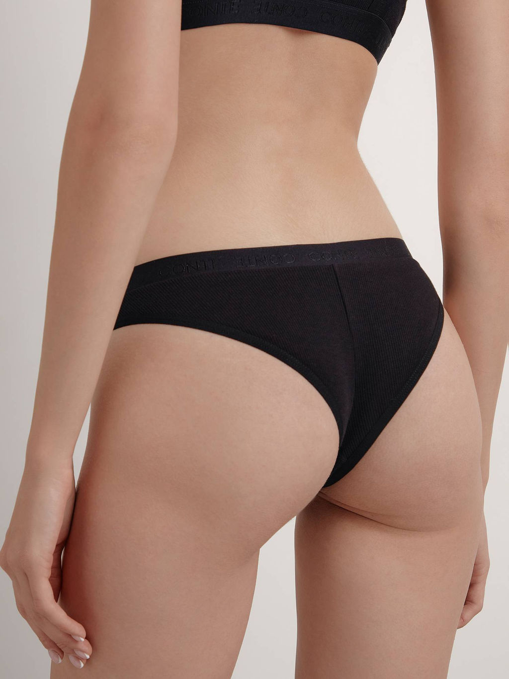 CONTE TIE DYE RIB LBR 2210 Трусы бразилиана с V-образной линией талии black - Conte elegant фото 2