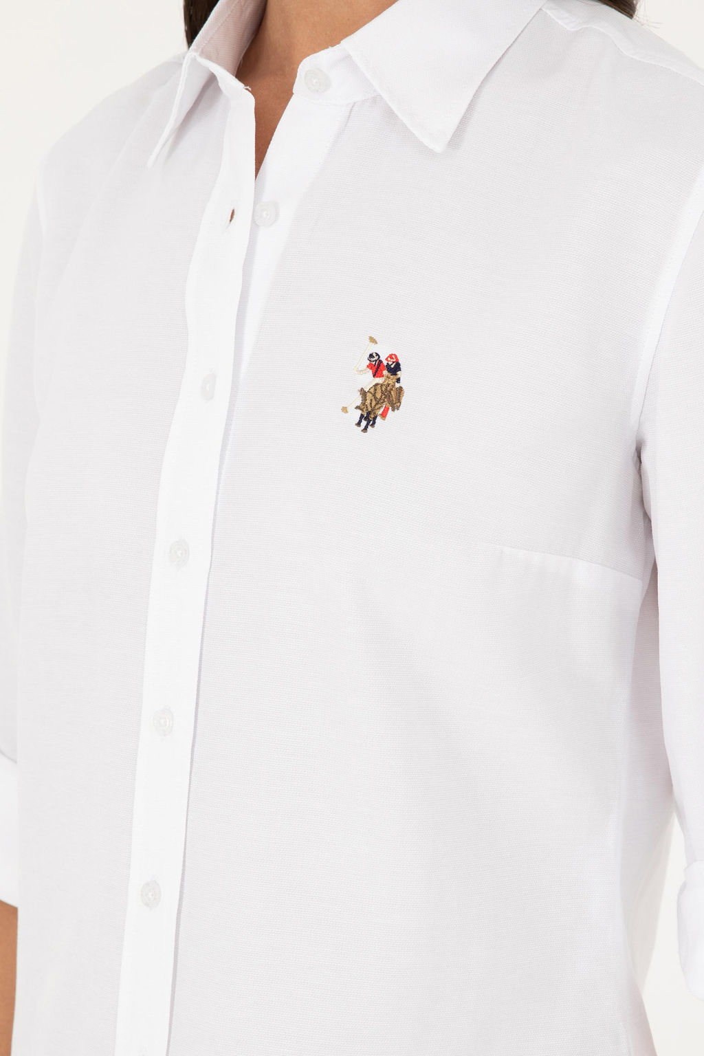 Женщина белая длинная рубашка. Основная рубашка скидка в корзине - U.s. polo assn фото 7