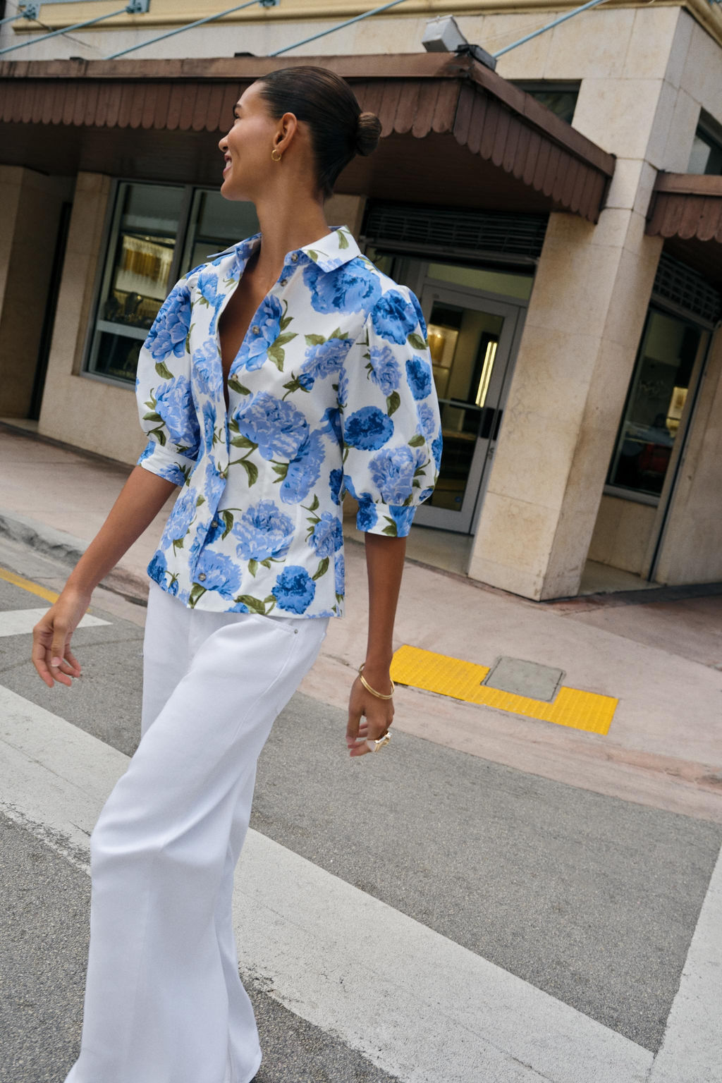 FLORAL PRINT POPLIN SHIRT - Zara фото 3