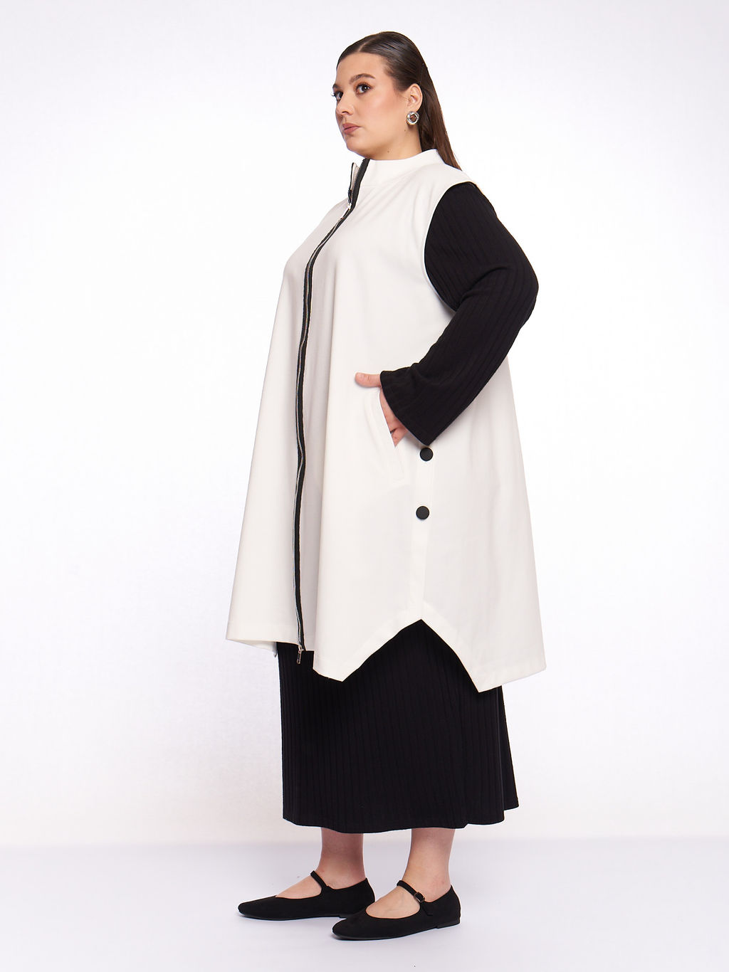 Удлиненный жилет GL03006WHT04