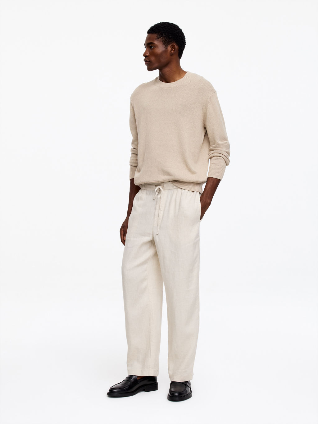 Pantalones de lino holgados - H&m фото 6