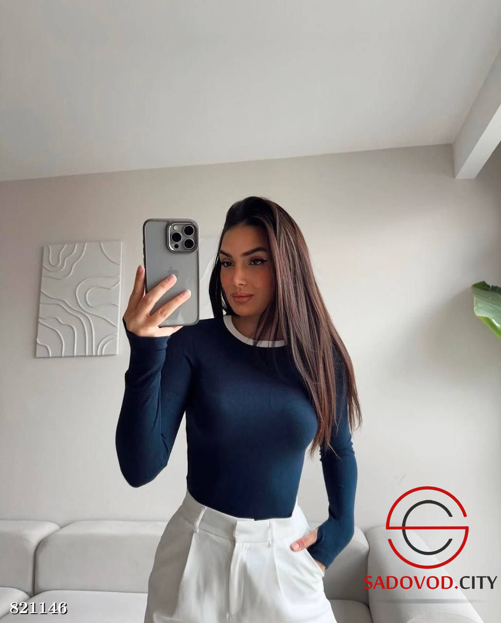 Лонгслив женский однотонный - Bruno фото 3