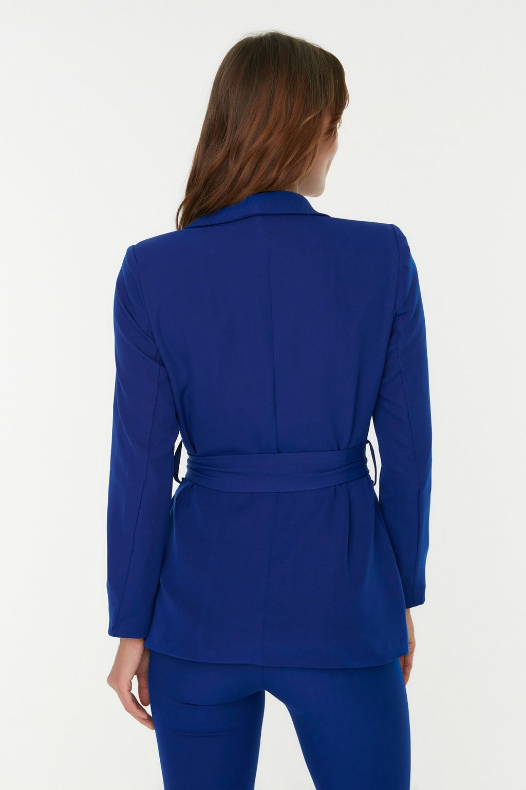TRENDYOLMILLA Indigo Regular Baglamal? Dokuma Blazer Ceket TWOSS22CE0175  фото 10