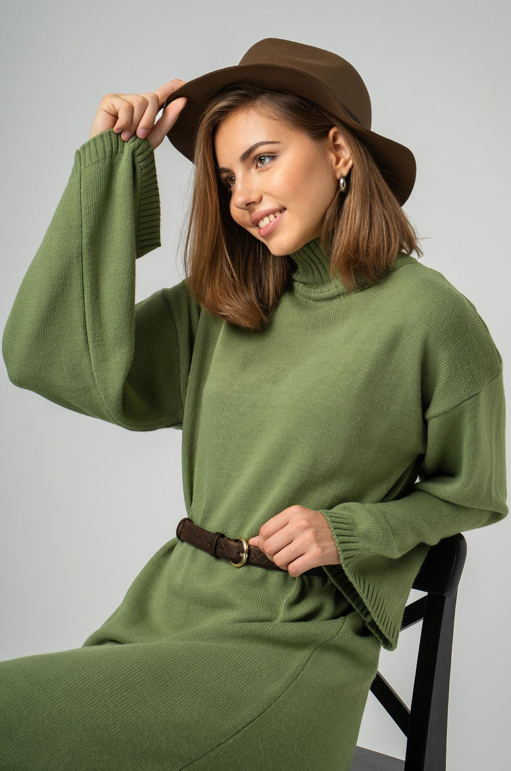 Женское теплое вязаное платье Happyfox - Happy fox фото 9