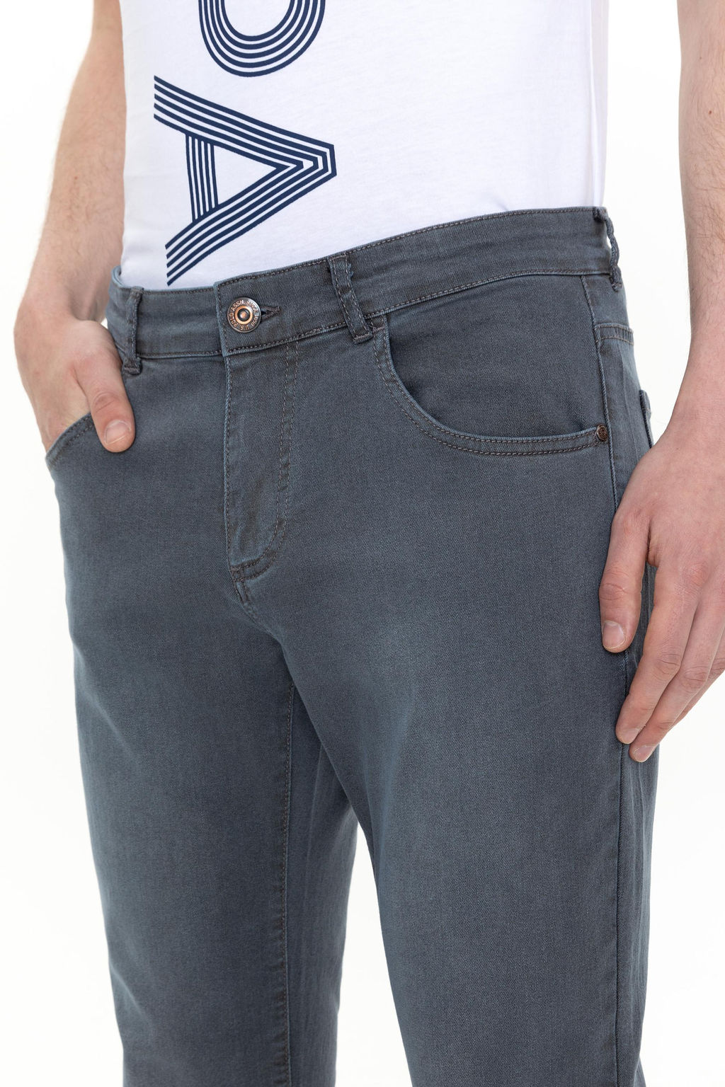 Erkek Gri Jean Pantolon