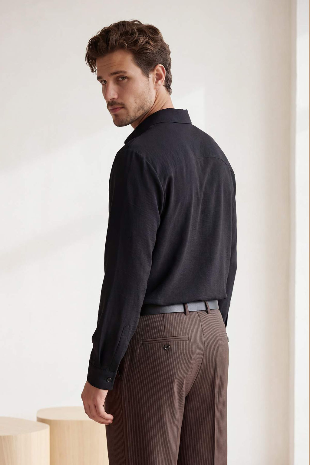 Siyah Regular Erkek Gomlek TMNSS26GO00028 - Trendyolmilla фото 3