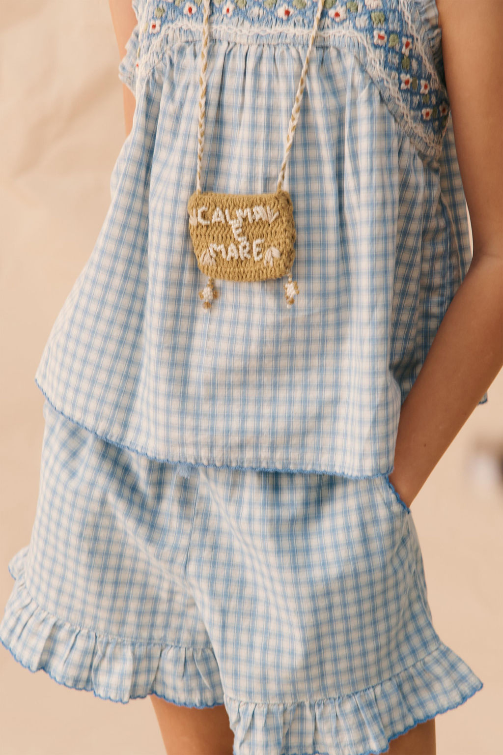 TOP BORDADOS CUADROS LIMITED EDITION / Azul / Blanco - Zara фото 3