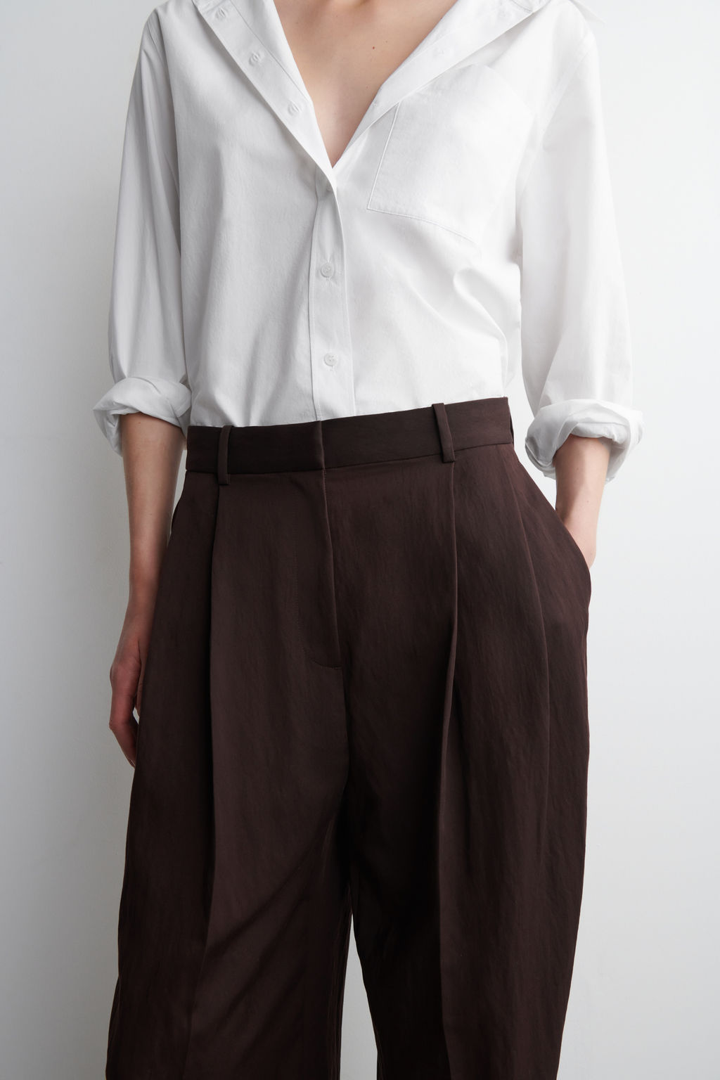 PANTAL?N WIDE LEG FLUIDO RELAXED FIT - H&m фото 7