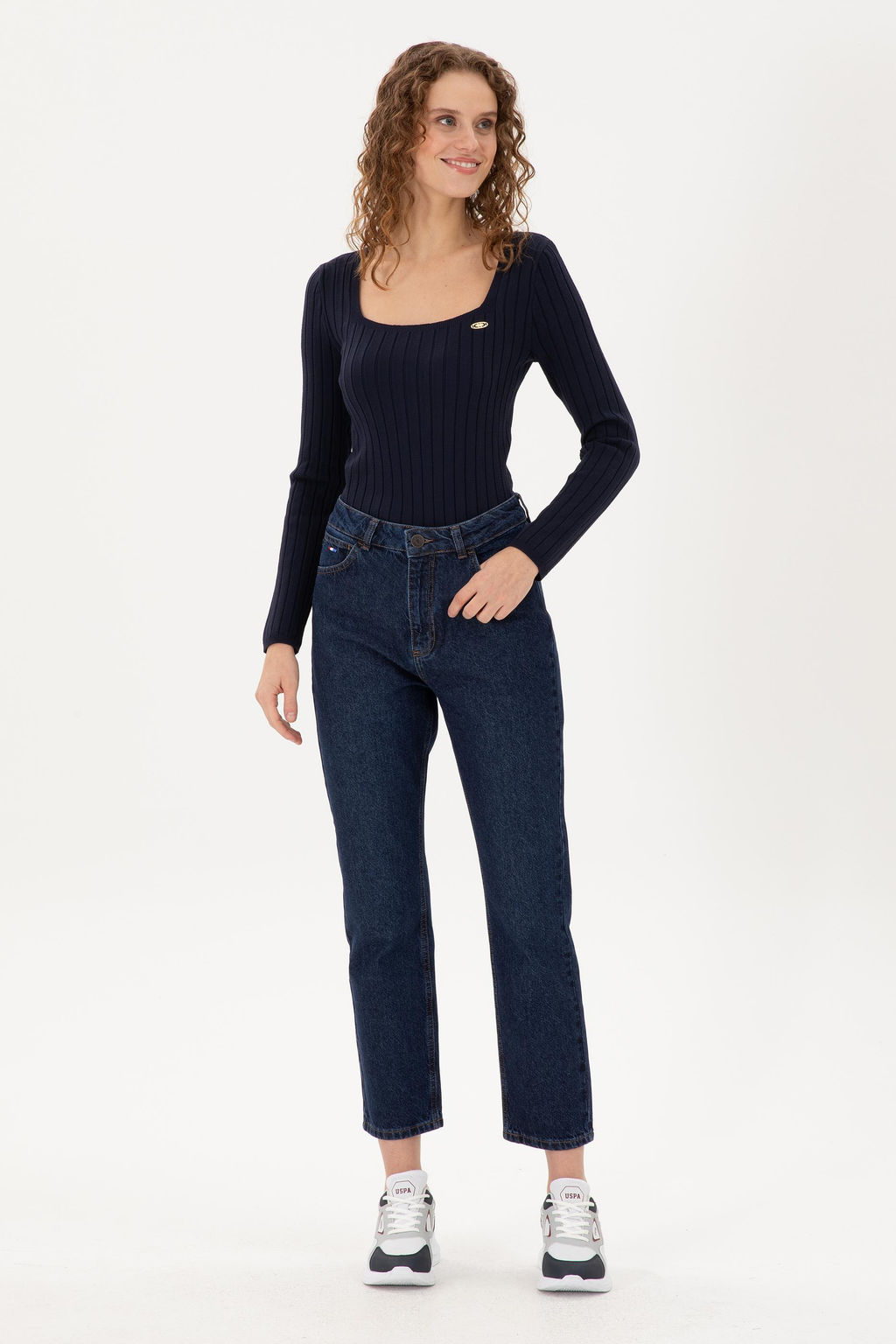 Kad_n Koyu Mavi Straight Fit Jean Pantolon