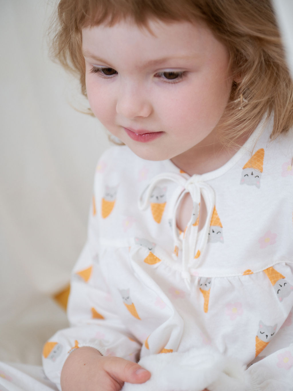 Пижама д/дев из тонкого хлопка, белый - Lesi kids фото 3