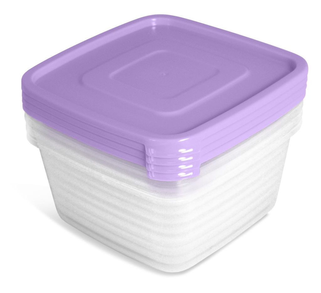 Набор контейнеров для прод. "Унико" квадр. 0,9 л 4шт. (СВЧ) арт.С214