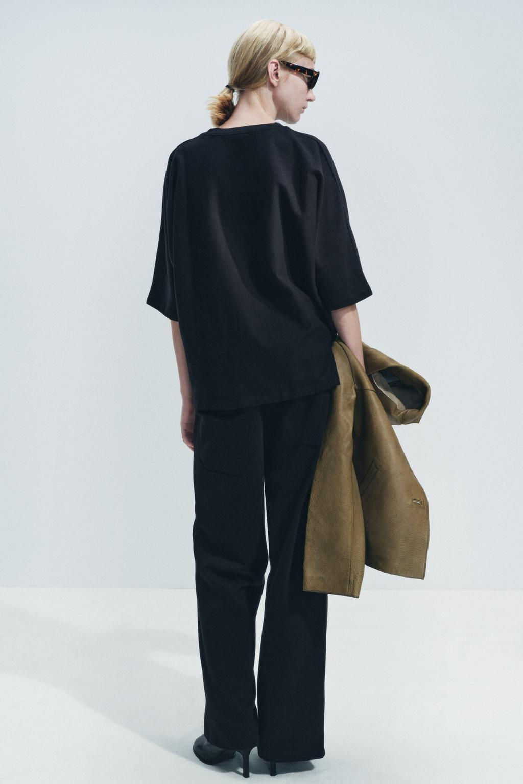 COTTON STRAIGHT-LEG TROUSERS - Zara фото 12