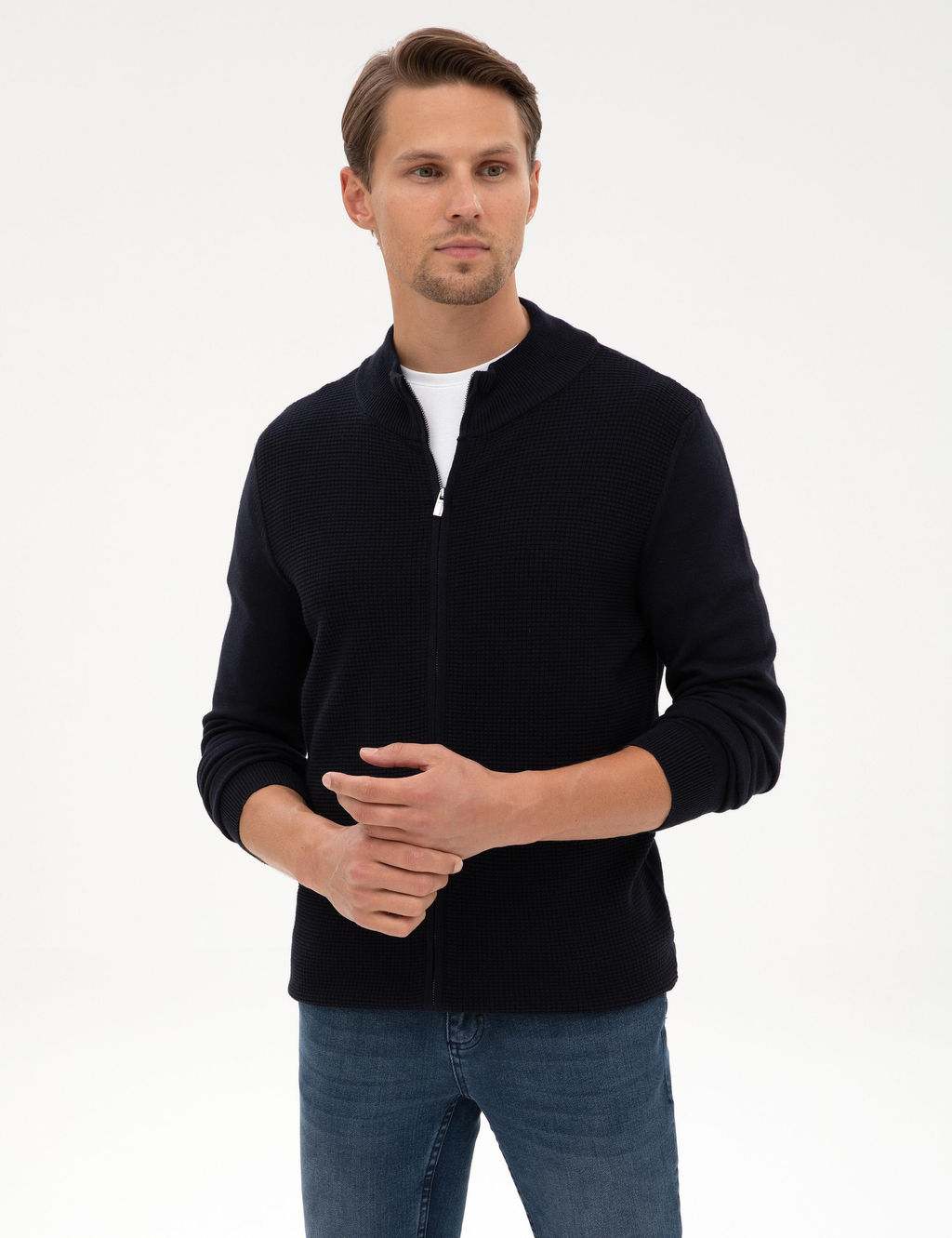 Lacivert Slim Fit Fermuarl_ Triko H_rka - Pierre cardin фото 3