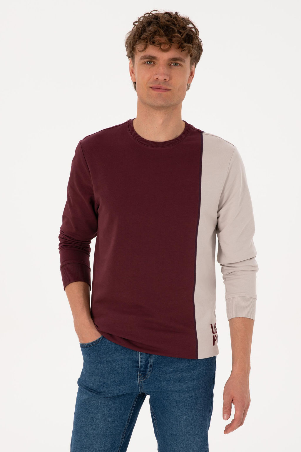 Erkek Bordo Sweatshirt