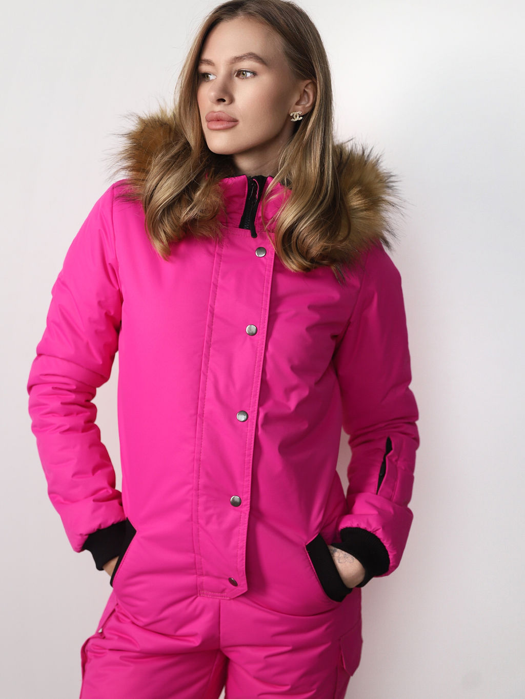 Женский зимний комбинезон. Цвет Фуксия.