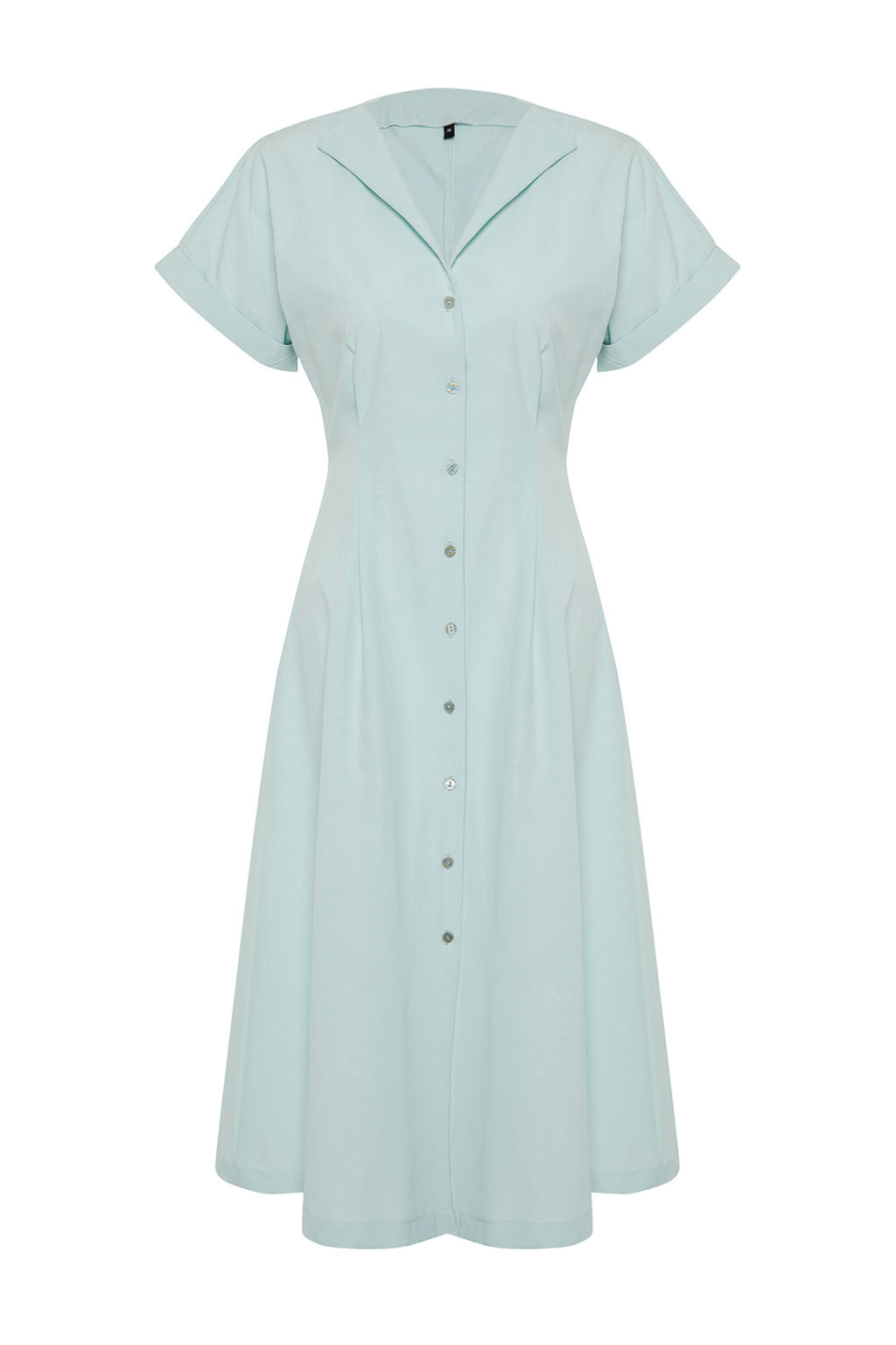 TRENDYOLMILLA Siyah Belden Ac?lan Midi Dokuma Gomlek Elbise TWOSS24EL00052  фото 12