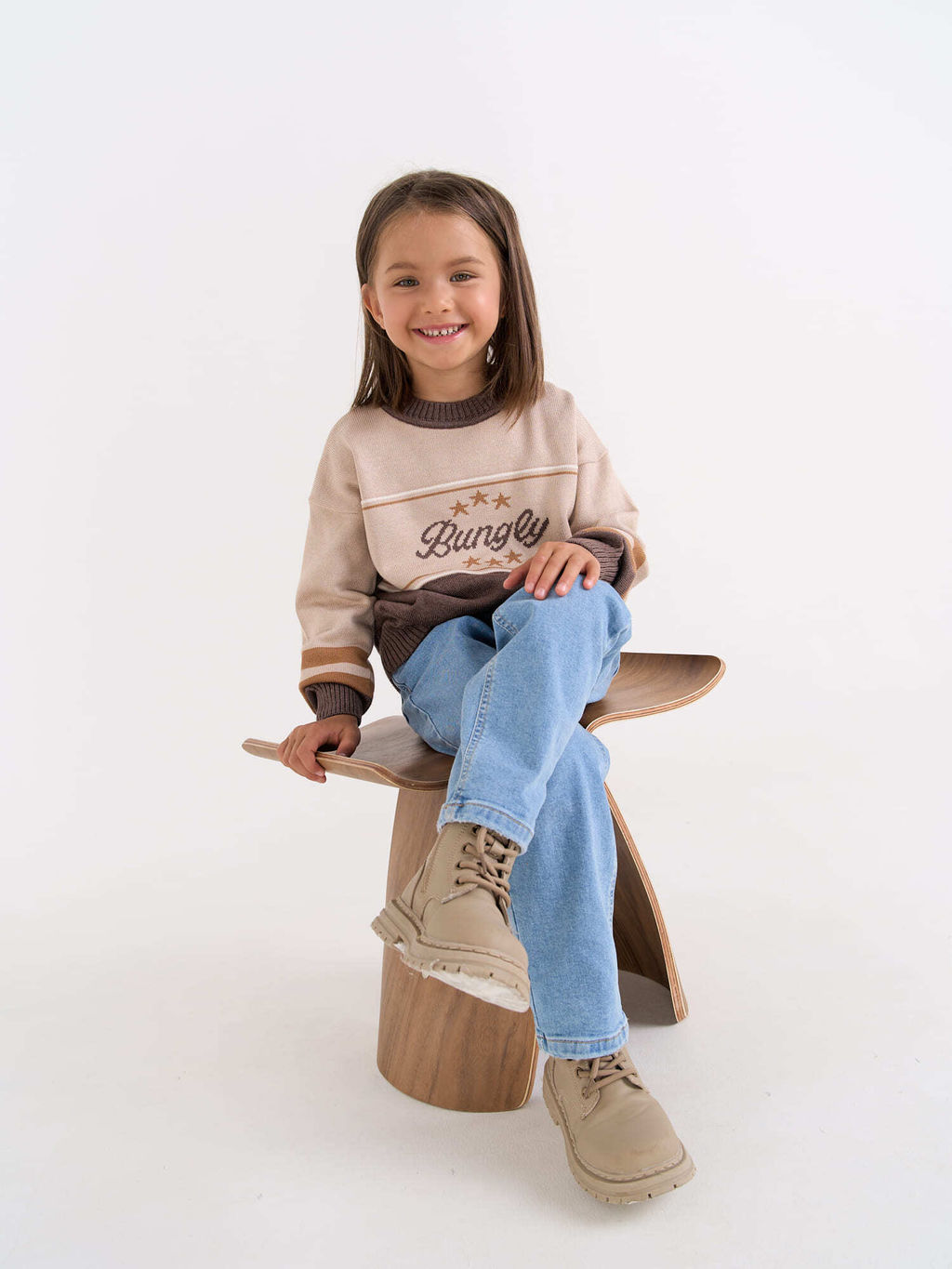 Джемпер вязаный Латте/Шоколад - Bungly фото 7