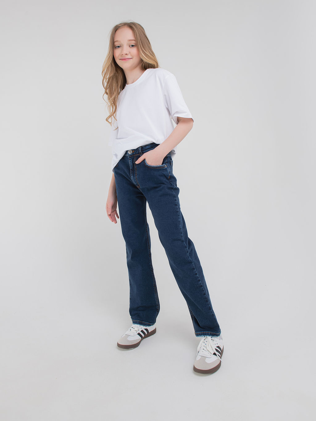 Джинсы прямые Синие 7+ - Bungly фото 2