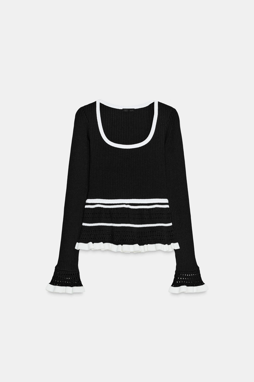 CONTRAST KNIT T-SHIRT - Zara фото 5
