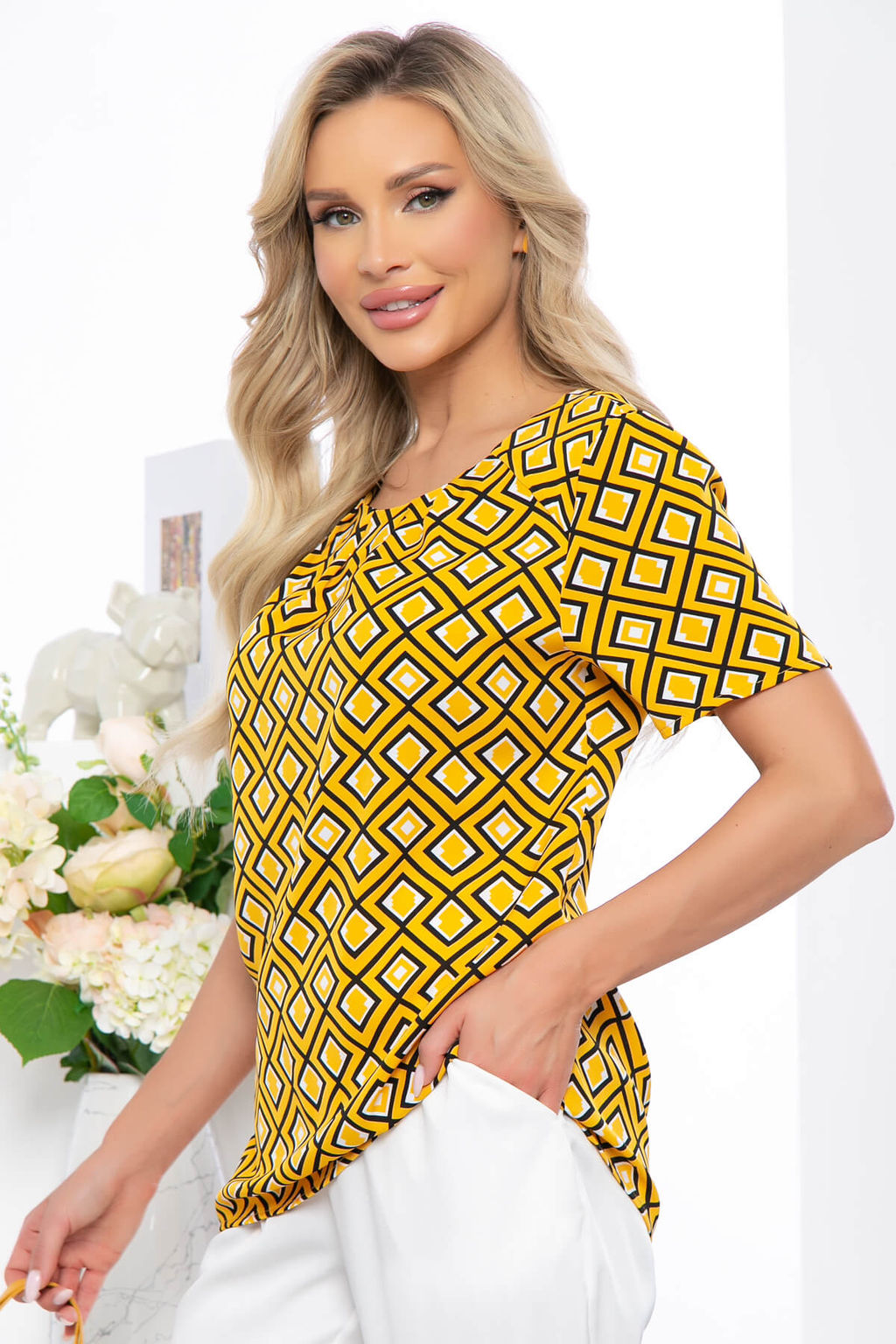 Блуза Нильда (горчица) Б5397 - Lt collection фото 3