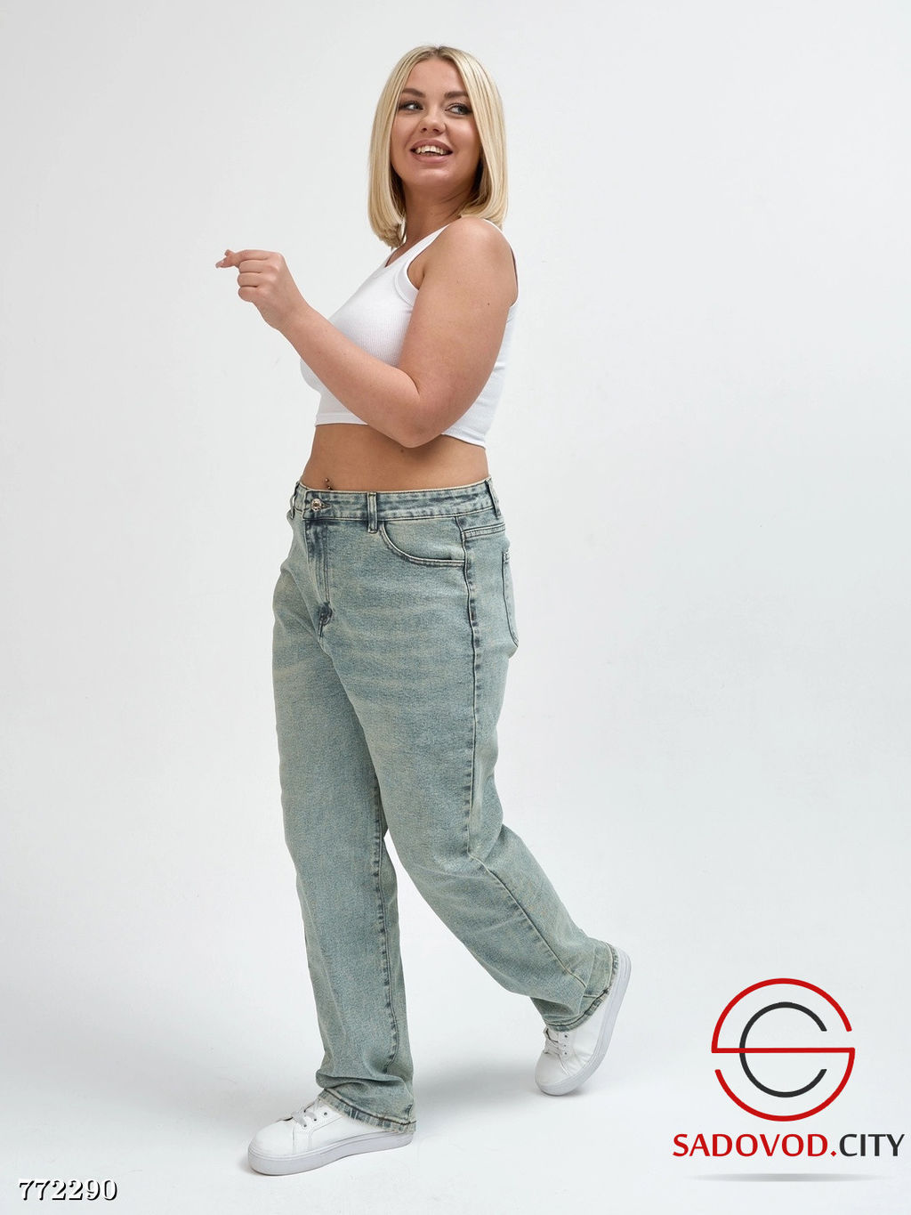 Джинсы стрейч широкие женские - Bruno фото 4
