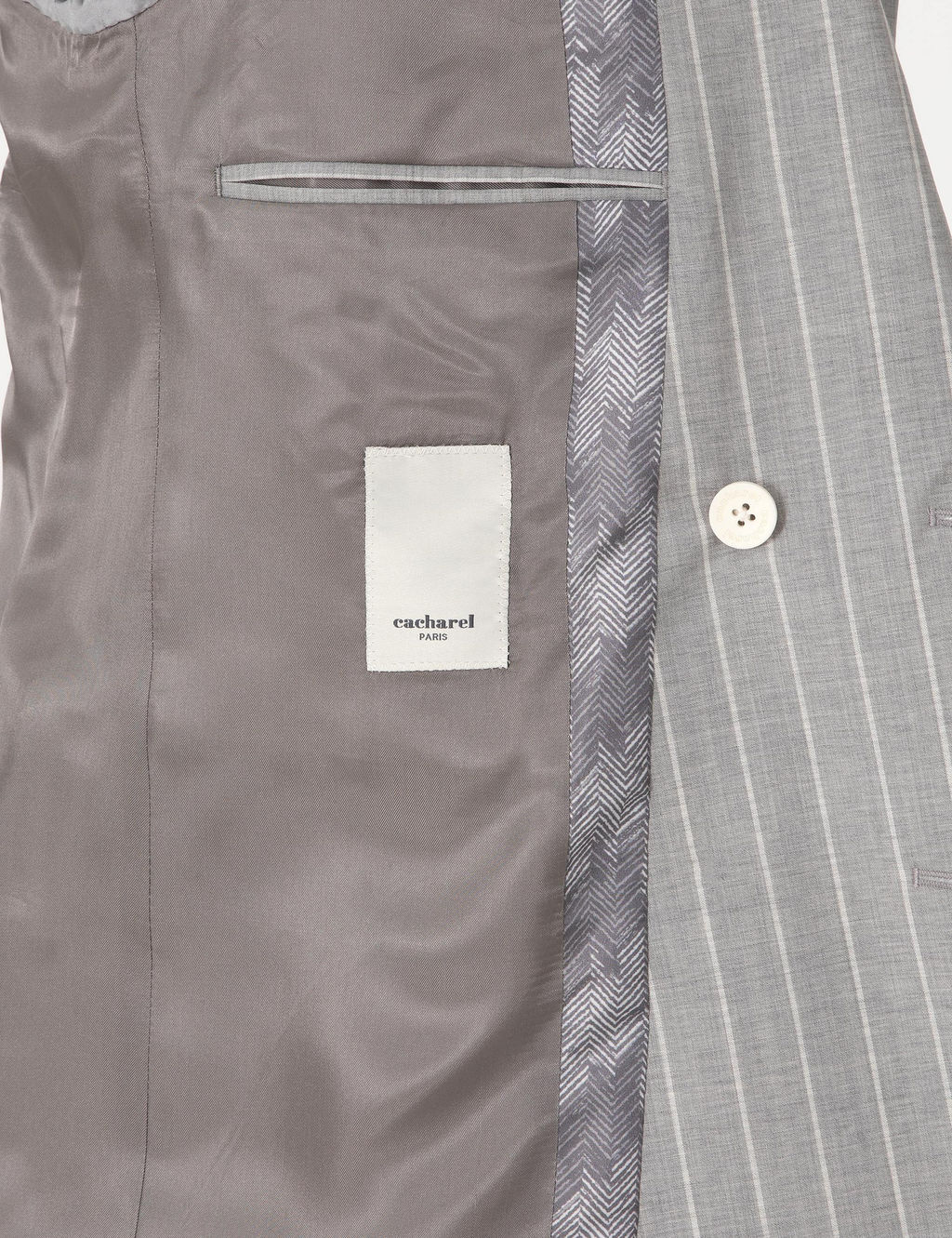 A__k Gri Slim Fit %100 Y_n _izgili Kruvaze Tak_m Elbise - Cacharel фото 6