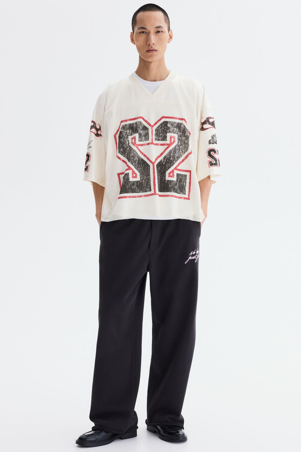Camiseta de malla estampada Oversized Fit - H&m фото 7