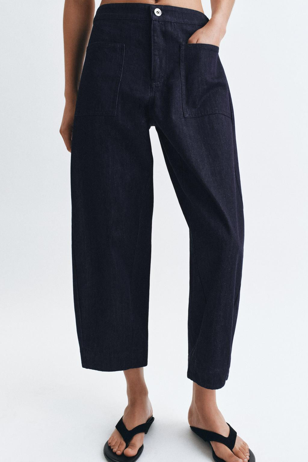 PANTAL?N DENIM BARREL BOLSILLOS ZW COLLECTION / Blanco - Zara фото 22