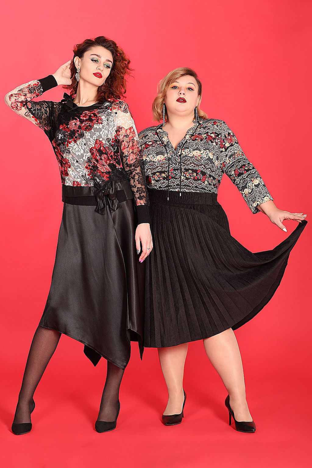 Юбка черная атласная асимметричная - Almond фото 10