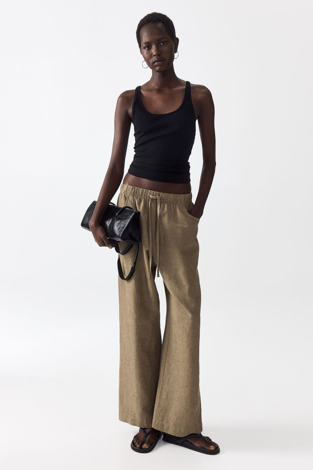Pantal?n recto con cord?n de ajuste - H&m фото 3