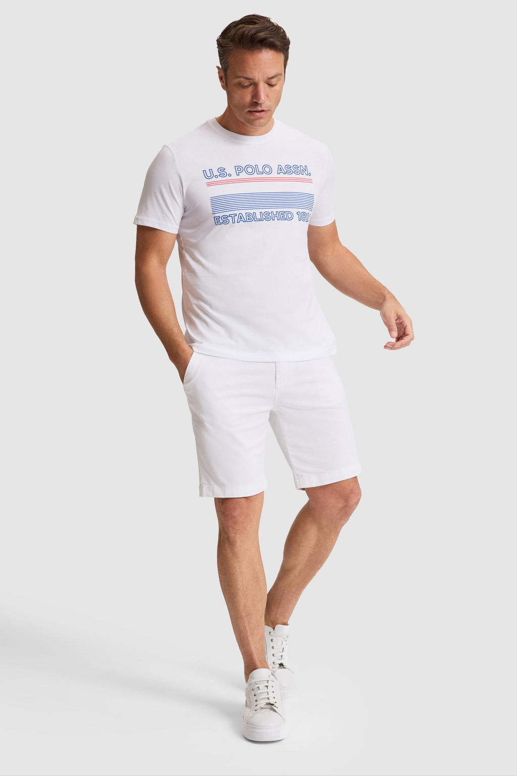 Erkek Beyaz Regular Fit Bisiklet YakaTi__rt