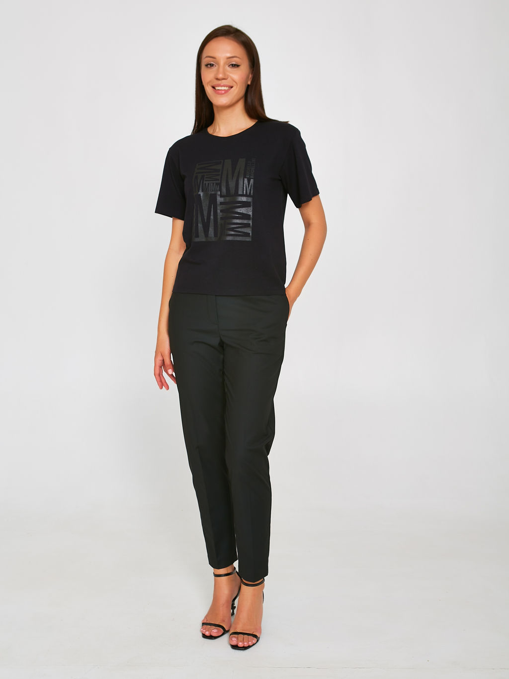 Чёрная футболка с принтом - Marchello marchellini фото 2