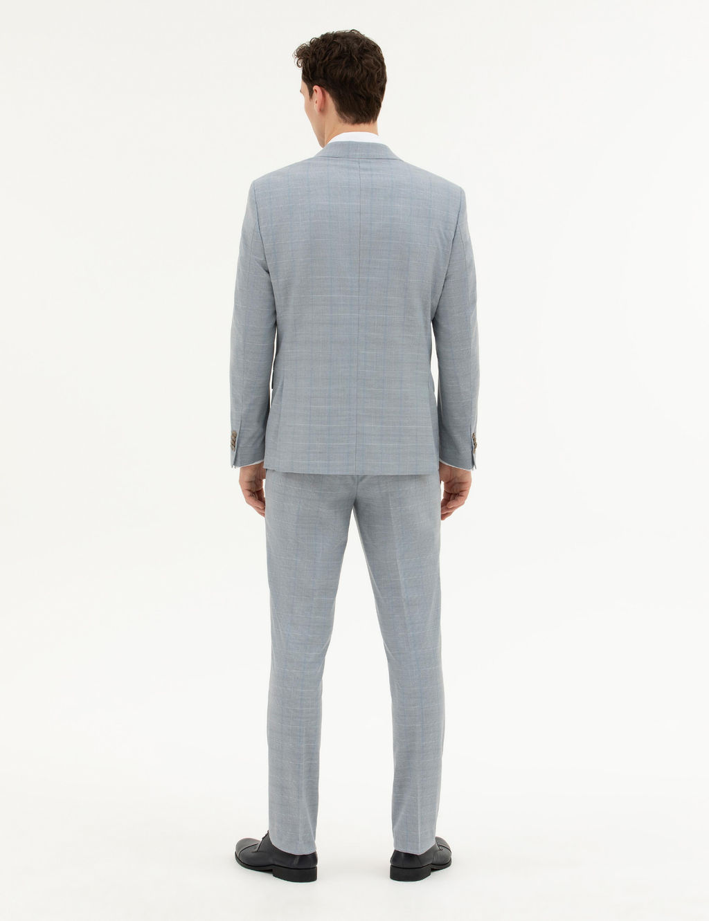 A__k Mavi Slim Fit Tak_m Elbise