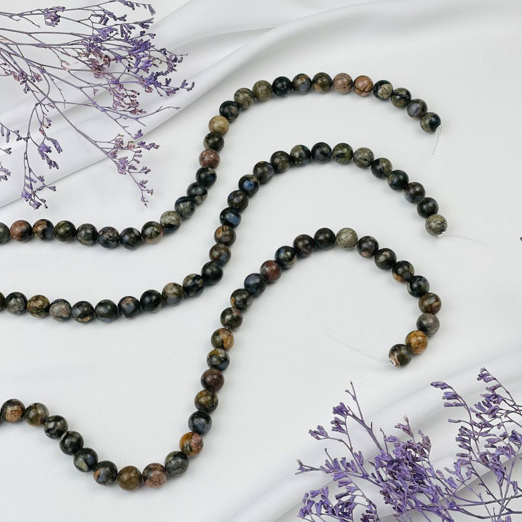 Бусины для украшений из Яшмы (43 бусины) 38 см