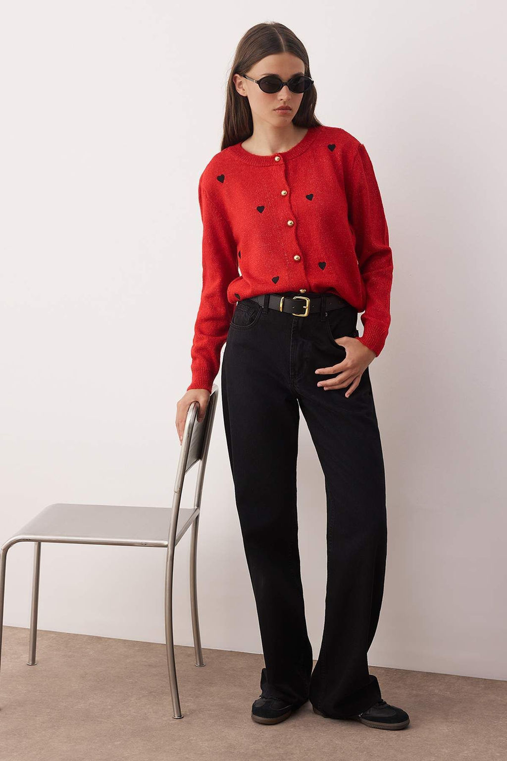 K?rm?z? Yumusak Dokulu Nak?s Islemeli Triko H?rka TWOAW26HI00157