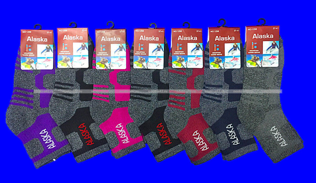 Цена за 12 пар. "АЛЯСКА" Термоноски спортивные ВНУТРИ МАХРА женские, подростковые арт. 1258