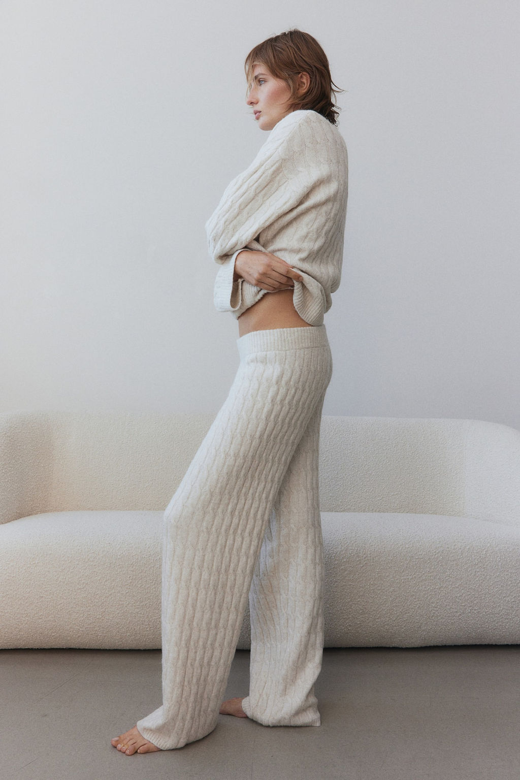 Pantalon en punto trenzado - H&m фото 3