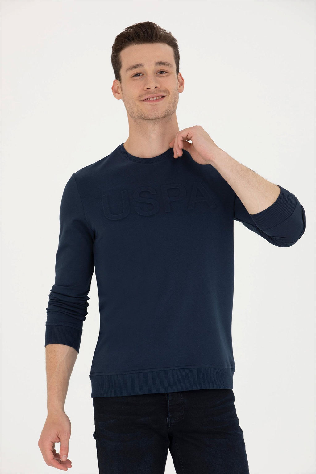 U. S. Polo Assn / Мужской темно-синий базовый свитшот - U.s. polo assn фото 10
