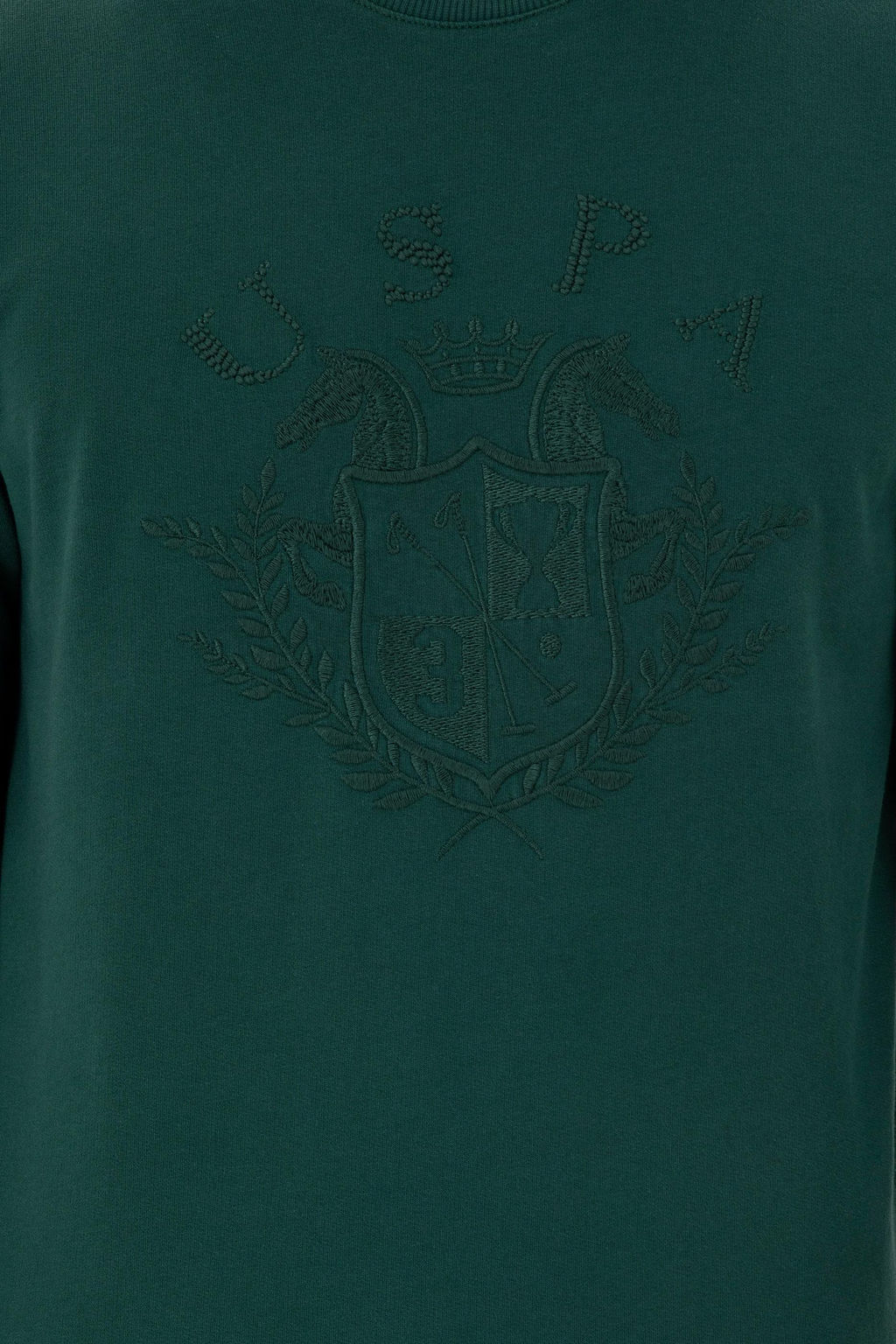 Мужской классический крой с круглым вырезом темно-зеленый свитшот - U.s. polo assn фото 6