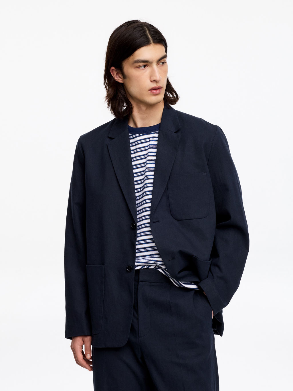 Blazer en mezcla de lino
