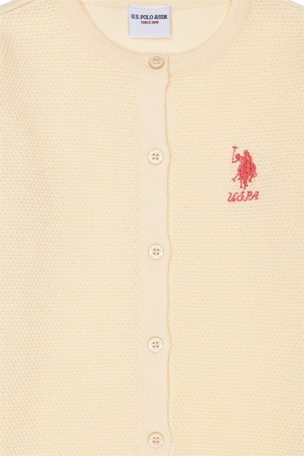 Кремовый трикотажный кардиган для девочки - U.s. polo assn фото 10
