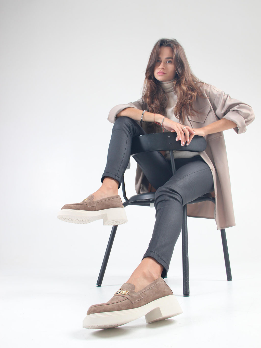 Лоферы туфли 173.1453be.Коричневый капучино замша