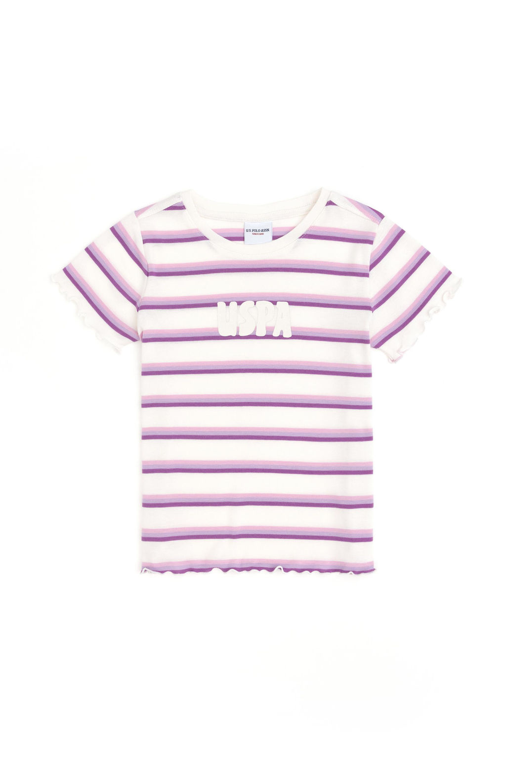 Базовая футболка цвета экрю для девочек с круглым вырезом - U.s. polo assn фото 2