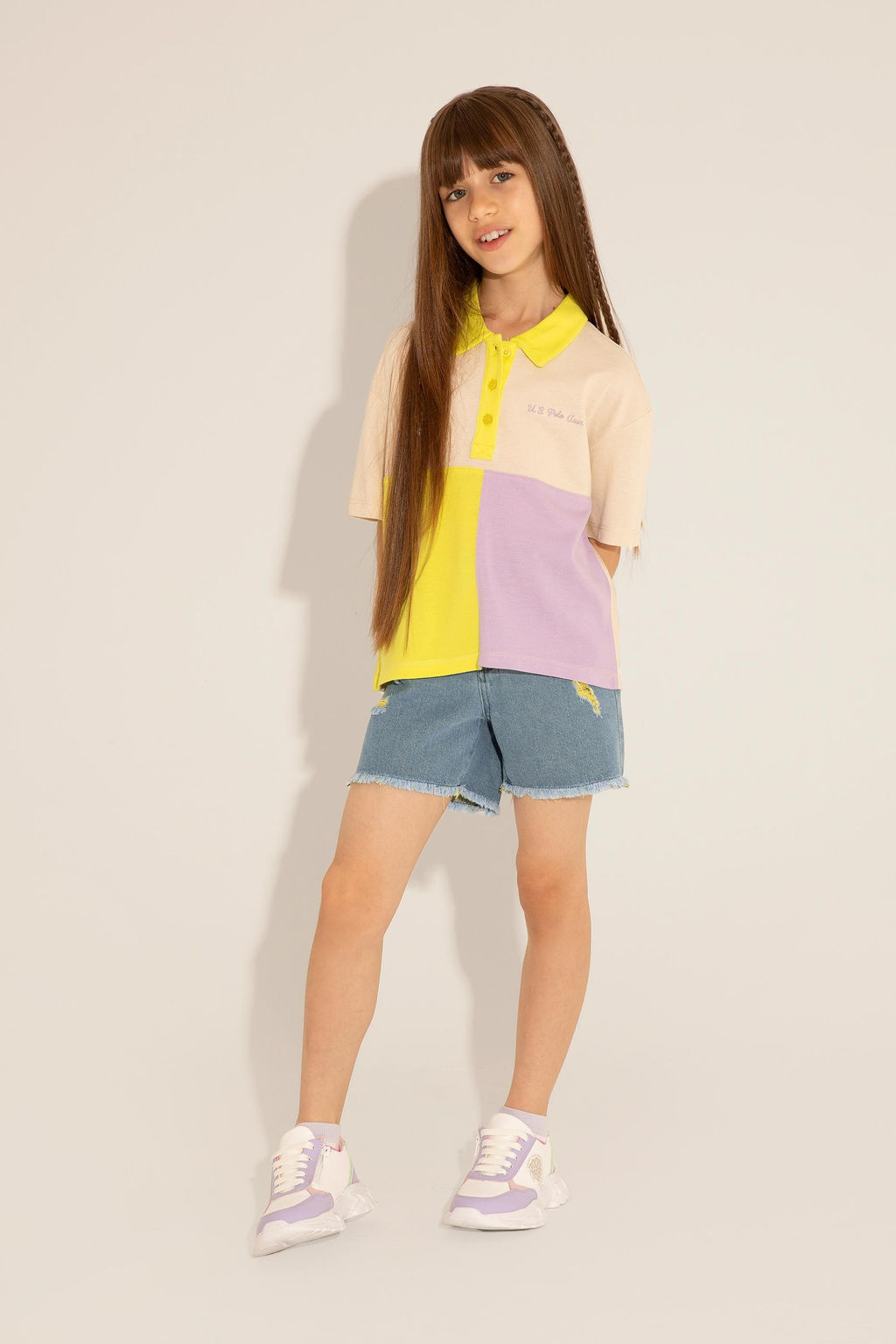 Голубые джинсовые шорты для девочек Неожиданная скидка в корзине - U.s. polo assn фото 5